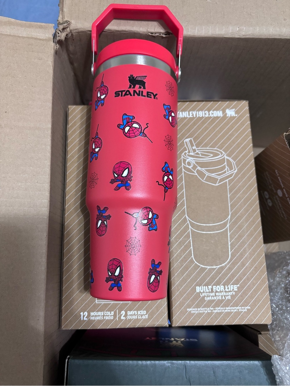 Red Spider-Man Pattern Travel Tumbler